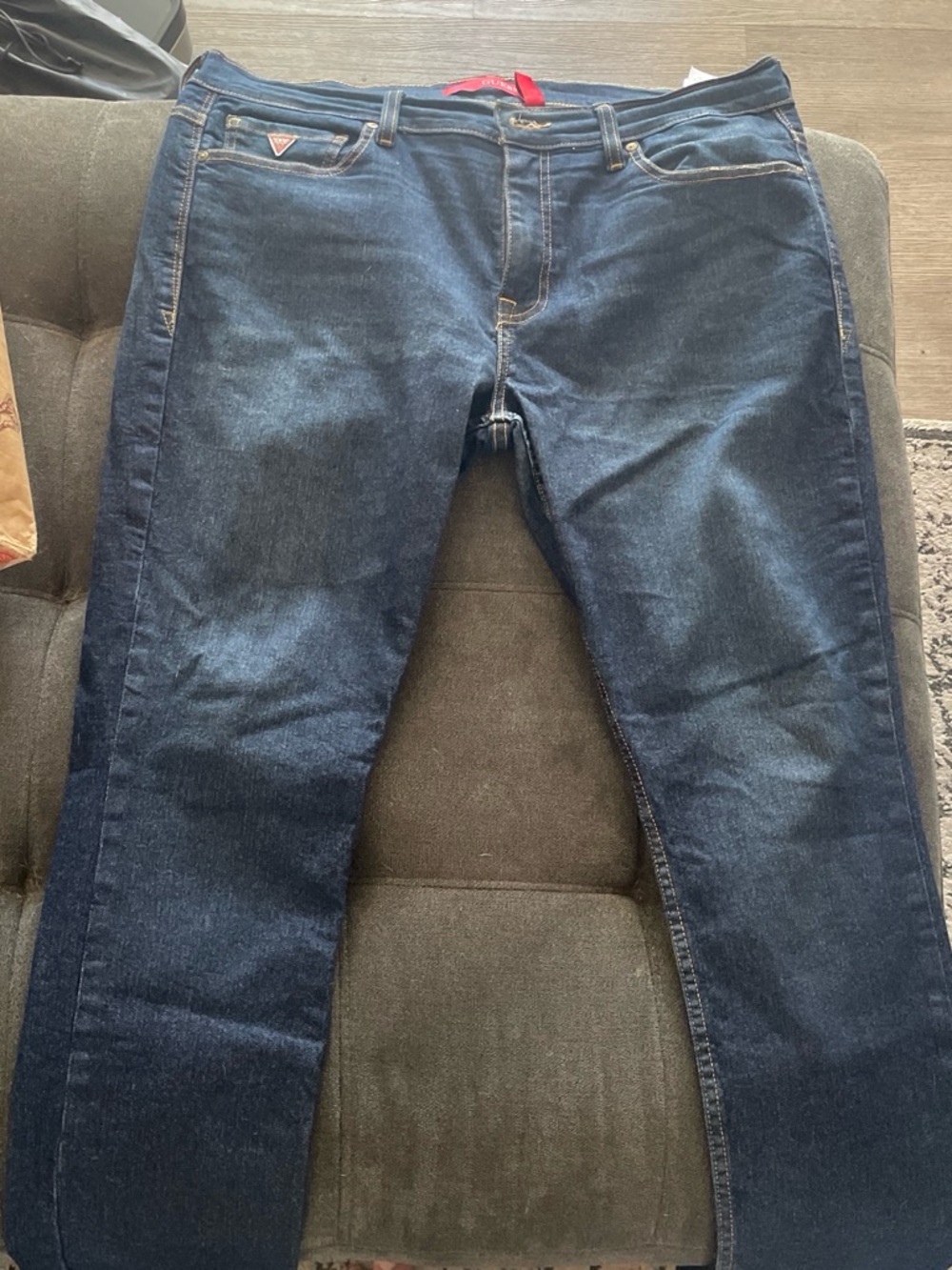 Guess Slim Fit Dark Blue Men's Jeans with white fade